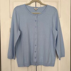 Talbots Light Blue Cardigan Sweater Size XL